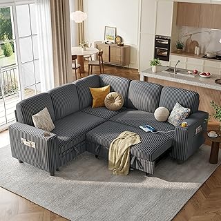 LINSY HOME Convertible Sectional with Reversible Chaise