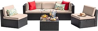 Devoko 7-Piece Patio Sectional Set with Coffee Table