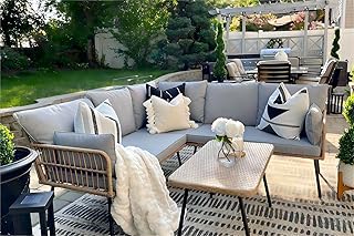 YITAHOME 4-Piece Outdoor Wicker Sectional with Ottomans