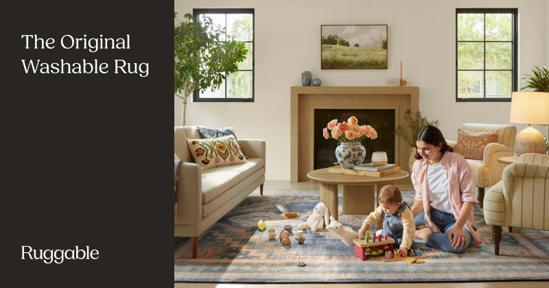 Ruggable Washable Living Room Rug 5x8 Machine Washable
